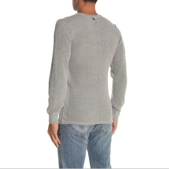 Ovadia And Sons Cotton Waffle Knit Crew Neck Sweater in Heather Grey Size XXL - Picture 2 of 9